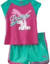 Puma - Kids Baby-girls Infant Jersey Reglan Tee And Dazzle Short, Pink, 24 Months