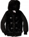 Jessica Simpson Coats Girls 7-16 Faux Fur Vest/Jacket, Black, Large