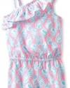 Lilly Pulitzer Girls 2-6X Mini Mittie Romper, Cosmo Pink A Little Tipsey, Small