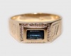 YOUNG BOY'S / CHILD'S / TODDLER'S 18K SKILLUS GOLD RING WITH BLUE CZ, SZ 3