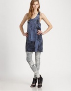 Classic leggings in a modern print can be worn with your favorite tee or blouse for a look that's so rock 'n' roll . Elastic waistbandRise, about 11Inseam, about 3353% cotton/37% lyocell/8% rayon/2% spandexMachine washImportedModel shown is 5'10 (177cm) wearing US size Small.