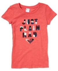 Every Roxy girl is just plain rad when proudly wearing this graphic tee. Every Roxy girl is just plain rad when proudly wearing this graphic tee.