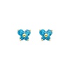 14K Yellow Gold December CZ Birthstone Butterfly Stud Earrings for Baby and Children (Deep Blue)