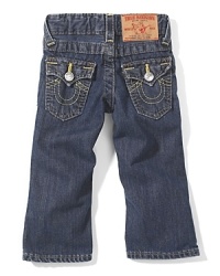 True Religion Baby Billy jeans. Straight leg unisex baby jeans. Adjustable waistband. True Religion Baby Billy jeans. Straight leg unisex baby jeans. Adjustable waistband.