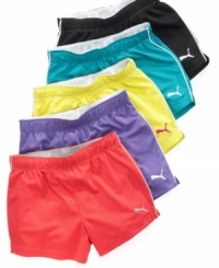 She'll be running in style when she's wearing these comfortable shorts from Puma. (Clearance) She'll be running in style when she's wearing these comfortable shorts from Puma. (Clearance)