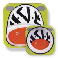 Skip Hop Zoo Melamine Plate and Bowl Set, Zebra Skip Hop Zoo Melamine Plate and Bowl Set, Zebra