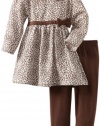 Little Me Baby-Girls Infant Sweet Leaopard Dress and Legging Set , Brown, 18 Months