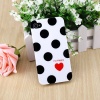 HOTER Multi Color Heart Large Polka Dots Design iPhone 4 Case - White