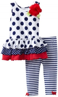 Bonnie Jean Girls 2-6X Dot Legging Set, Blue, 3T Bonnie Jean Girls 2-6X Dot Legging Set, Blue, 3T