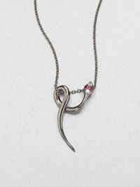 EXCLUSIVELY AT SAKS.COM From the Meadowlark Collection. An exotic yet minimalist design featuring a snake pendant accented with sparking white sapphires and rich rubies on a link chain. Black rhodium-plated sterling silverWhite sapphire and rubyLength, about 16-18 adjustablePendant size, about .6Lobster clasp closureImported 