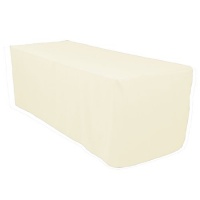 6 ft. Fitted Polyester Tablecloth Ivory