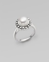 From the Luna Collection. A round pearl setting with fluted sterling silver border on a delicate band.Pearl Sterling silver Width, about ¾ Length, about 1¼ Imported Additional Information Women's Ring Size Guide 