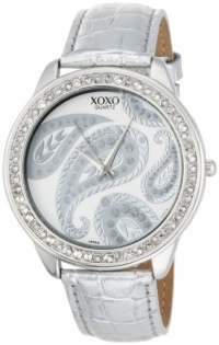 XOXO Women's XO3184 Silver Dial Silver Crocodile Genuine Leather Watch XOXO Women's XO3184 Silver Dial Silver Crocodile Genuine Leather Watch