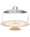A holly motif drawn from the classic Holiday dinnerware pattern combined with sweet new depictions of the Christmas season makes the Holiday Illustrations cake stand a festive addition to any table. Topped with happiness is homemade and a glass dome.