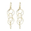 14k Gold over Sterling Silver Circle Link Drop Earrings