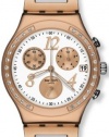 Swatch Irony Dreamwhite Rose Chronograph Rose Gold-Tone Steel Ladies Watch YCG406G