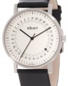 a.b. art Men's O101 Series O Stainless Steel Swiss Quartz Silver Dial and Leather Strap Watch