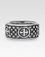 The essence of modern style, hand-forged with dimensional detail in riveted sterling silver. Sterling silver Band width, 11mm (0.43) Made in USA 