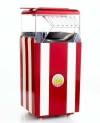 Indulge in your favorite movie treat made healthy and guilt-free by this hot air popper. Making up to four cups of popcorn at once, this entertainer requires no oil and puts the goodness right into your bowl. 1-year warranty. Model 13554. Indulge in your favorite movie treat made healthy and guilt-free by this hot air popper. Making up to four cups of popcorn at once, this entertainer requires no oil and puts the goodness right into your bowl. 1-year warranty. Model 13554.