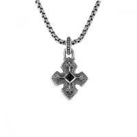Scott Kay Cross Necklace with Black Onyx in Sterling Silver Scott Kay Cross Necklace with Black Onyx in Sterling Silver