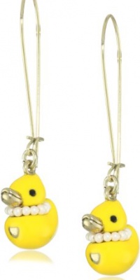 Betsey Johnson Critter Duck Drop Earrings