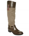 A tall flannel shaft gives Tommy Hilfiger's Cup boots the type of major texture that will take your outfit to the next level.