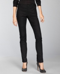 Elegant jacquard fabric gets a downtown makeover from INC. Zippered side pockets and a skinny, sexy silhouette give these pants an edge! Elegant jacquard fabric gets a downtown makeover from INC. Zippered side pockets and a skinny, sexy silhouette give these pants an edge!