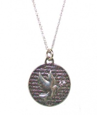Kevin N Anna Studio California Sterling Silver LARGE Pendant Necklace with Round Etched DOVE Pendant Celebrates PEACE Kevin N Anna Studio California Sterling Silver LARGE Pendant Necklace with Round Etched DOVE Pendant Celebrates PEACE