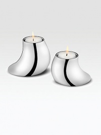 From the Cobra Collection. German designer Constantin Wortmann's tealights, in two different heights, are aptly named with subtle, serpentine curves.Stainless steel About 5¼H Dishwasher safe Imported