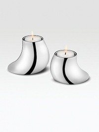 From the Cobra Collection. German designer Constantin Wortmann's tealights, in two different heights, are aptly named with subtle, serpentine curves.Stainless steel About 5¼H Dishwasher safe Imported From the Cobra Collection. German designer Constantin Wortmann's tealights, in two different heights, are aptly named with subtle, serpentine curves.Stainless steel About 5¼H Dishwasher safe Imported