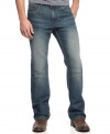 A classic boot cut and a cool wrinkled design give these Ring Of Fire jeans a rugged edge.