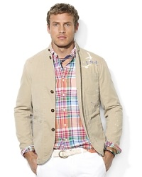 Slub cotton twill lends casual appeal to a sophisticated silhouette, finished with a graphic print and light paint splatters for a handsome artisanal display. Slub cotton twill lends casual appeal to a sophisticated silhouette, finished with a graphic print and light paint splatters for a handsome artisanal display.
