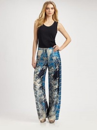 Making a stunning first impression is as simple as donning these luxurious, silk pants featuring an exotic, eye-catching print. Drawstring waistbandWaist dartsInseam, about 35SilkDry cleanImported Model shown is 5'10½ (179cm) wearing US size Small. OUR FIT MODEL RECOMMENDS ordering true size. 