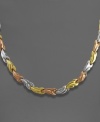 A lovely leaf pattern sets this colorful necklace apart from the rest. Crafted in 14k gold over sterling silver and sterling silver. Approximate length: 17 inches.