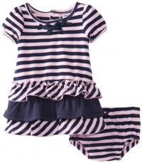 Hartstrings Baby-Girls Newborn Cap Sleeve Cotton Knit Dress With Coordinating Diaper Cover, Navy/Pink Stripe, 3-6 Months Hartstrings Baby-Girls Newborn Cap Sleeve Cotton Knit Dress With Coordinating Diaper Cover, Navy/Pink Stripe, 3-6 Months