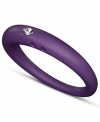 Stackable style with a hint of sparkle! DUEPUNTI's unique ring is crafted from lilac-colored silicone with a round-cut diamond accent. Set in silver. Ring Size Small (4-6), Medium (6-1/2-8) and Large (8-1/2-10)