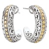 925 Silver Scroll & Dot Filigree Earrings with 18k Gold Accents