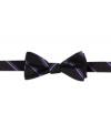 Put a twist on the standard with this striped bow tie from DKNY.