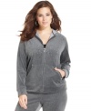 A rhinestone front gives this velour hoodie from Style&co. Sport an ultra-luxe look.