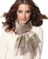 Layer on the plaid and cashmere. Two winter classics combine to make this Charter Club scarf irresistible.
