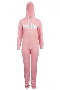 83T Womens Smile Printed Hooded Ladies Long Sleeved Onesie Jumpsuit 83T Womens Smile Printed Hooded Ladies Long Sleeved Onesie Jumpsuit