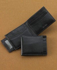 This Tasso Elba leather wallet has double the sleek convenience in a two-in-one design. This Tasso Elba leather wallet has double the sleek convenience in a two-in-one design.