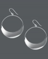 Do a complete 180! The smooth curves on Touch of Silver's elegant, cut-out circle earrings make them a winning combination for any look. Crafted in silver-plated brass with a sterling silver ear finding for sensitive ears. Approximate drop: 1-7/10 inches. Approximate width: 1-1/2 inches.