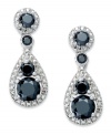 A drop of color emboldens any look. Round-cut black diamonds (1-1/2 ct. t.w.) are showcased on these dazzling sterling silver drop earrings. Approximate drop: 3/4 inch.