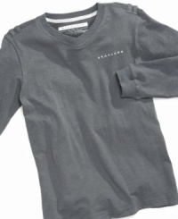 Simple, streamlined style. Build out his basics with one of these v-neck tees from Sean John. Simple, streamlined style. Build out his basics with one of these v-neck tees from Sean John.