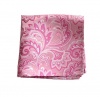 100% Silk Woven Pink Paisley Pocket Square