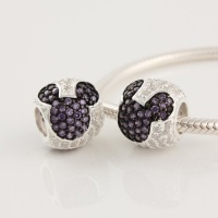 925 Sterling Silver Mickey Mouse with Purple CZ Czech Crystal Charms/beads for Pandora, Biagi, Chamilia, Troll and More Bracelet 925 Sterling Silver Mickey Mouse with Purple CZ Czech Crystal Charms/beads for Pandora, Biagi, Chamilia, Troll and More Bracelet