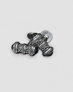 Eye-catching links with Sparta engraving and black onyx end caps. About ½ X 1 each Made in USA