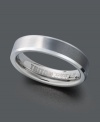 Polish your look. Triton ring for men features a white tungsten carbide band (5 mm) with a comfortable fit and flat design. Highly scratch resistant and hypoallergenic. Size 10.