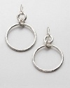Two hammered loops, one large, one small, are linked by a third to create a simple snowman silhouette in gleaming sterling silver. Sterling silver Drop, about 2¾ Large loop diameter, about 1¾ Ear wire Imported